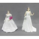 Pair of Royal Worcester figures, to include Catherine, The Royal Bride and Figure of the Year