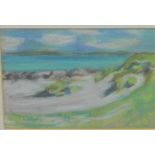 Perpetua Pope 'Dunes, Barra' Pastel Signed, in a glazed frame, 21.5 x 15cm