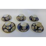 Collection of Crown Staffordshire and Booths floral patterned coffee cans and saucers