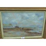 J. Lambe Indistinctly signed 'North Berwick Sands' Oil-on-Canvas Board Entitled and signed, in a