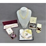 A collection of paste set costume jewellery etc, (a lot)