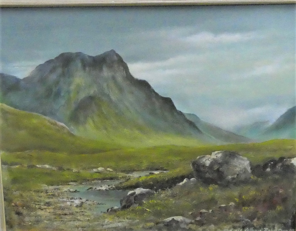 David Vallance Robertson 'Highland Mountain Landscape' Oil-on-Canvas Signed and dated 1988, in a