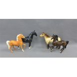 Three Beswick Horses and a Royal Doulton Hose, (4)