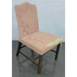 Side / nursing chair with upholstered back and seat and back on square supports, 100 x 58cm
