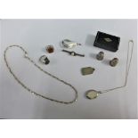 Mixed lot to include a collection of silver and white metal jewellery and a white metal inlaid