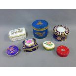 Collection of trinket boxes to include Richard Ginori Limoges and Carlton ware, together with a