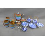 Collection of Japanese blue and white porcelains etc., together with a Japanese tea set, (a lot)