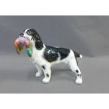 Alton bone china figure of a Gun dog, 14cm high