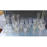 Collection of 19th century and later facet cut drinking glasses, (approx 25)