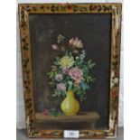 19th Century Dutch School 'Still Life of Flowers in a Vase' Oil-on-Canvas Signed indistinctly,