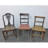 Three various side chairs, 90 x 47cm (3)