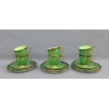 Carlton Ware Verte Royale teaset, comprising six cups, six saucers and six side plates (18)