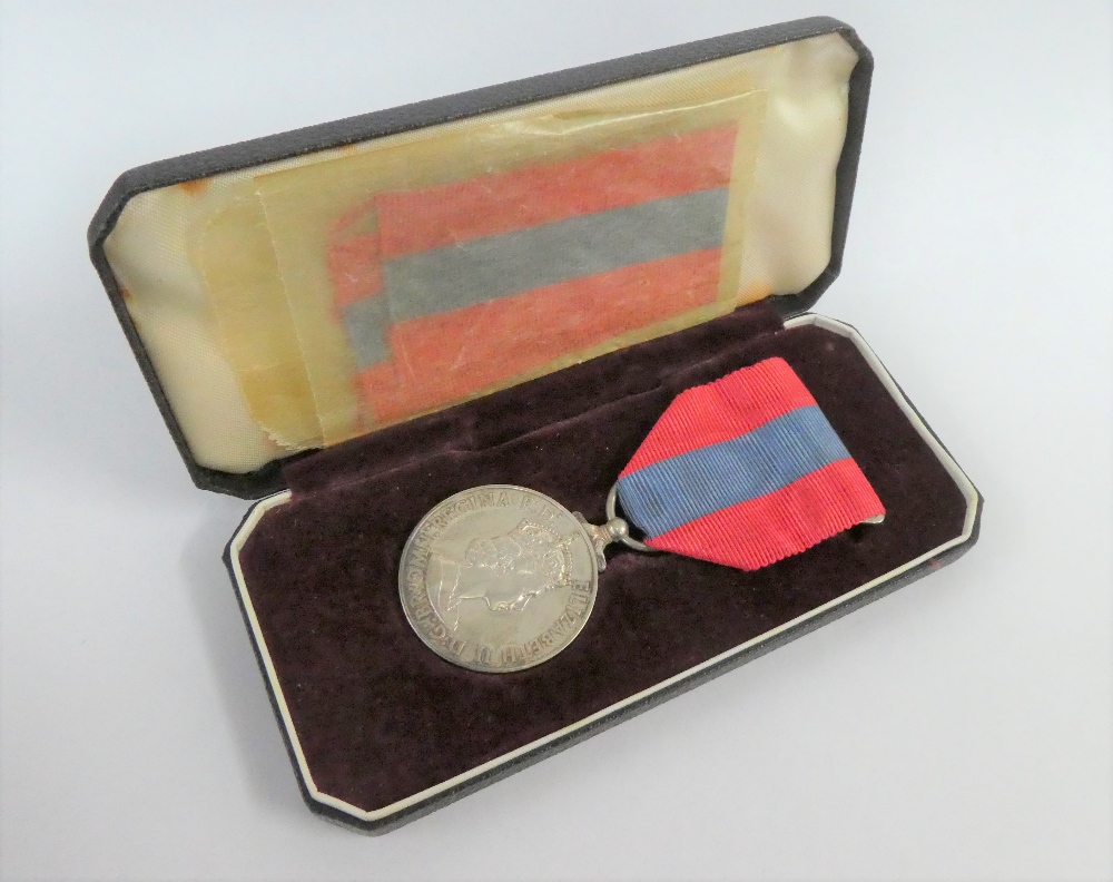 QEII Imperial service medal with ribbon and fitted box