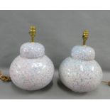 Osborne & Little, pair of pottery ginger jar style table lamp bases, 35cm high, (2)