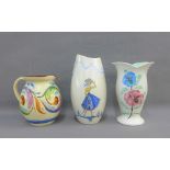 Collection of retro vases to include Radford, together with a floral patterned jug (a lot)