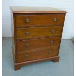 Mahogany chest, the rectangular top with moulded edge above four long drawers on bracket feet, 83