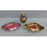 Collection of Carlton ware Rouge Royale 'Dragonfly' patterned china to include a pair of oval dishes