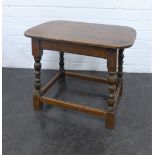 Early 20th century oak side table, 48 x 56cm