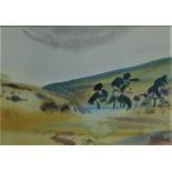 American School 'Landscape' Watercolour' Apparently unsigned, in a glazed giltwood frame, 32 x 22cm