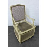 Bergere commode chair, 108 x 64cm