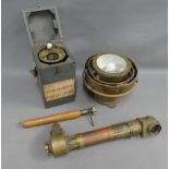 Mixed lot to include a British WWII MKIV brass trench periscope, together with two ships