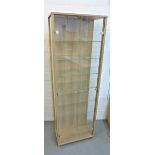 Contemporary glazed display cabinet with adjustable glass shelves, 172 x 58cm