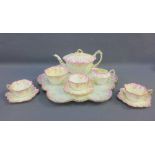 The Foley China cabaret set comprising tray, teapot, milk jug, flower bowl, three cups and three