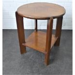 Art Deco side table with circular top square undertier, 60 x 52cm