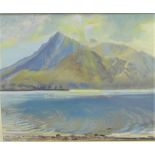 William Cadenhead (Scottish) 'Beinn Bhan, Loch Leven' Oil-on-Board signed and dated '82,c 22 x 19cm,