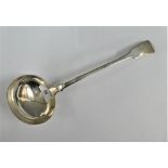 William IV silver soup ladle, London 1831 makers mark JB, of fiddle pattern 35cm long