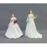Pair of Royal Worcester figures, to include Catherine, The Royal Bride and Figure of the Year