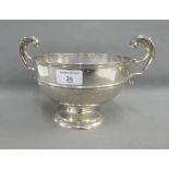 Edwardian silver twin handled pedestal bowl, Wilson & sharp, Edinburgh 1907, 27 x 17cm.