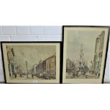 Thomas Shotter Boys, pair of coloured prints to include 'The Strand' and 'Old Bond Street', in