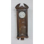 Mahogany cased Vienna wall clock, 114 x 38cm