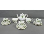 Staffordshire 'green Ivy; patterned teaset