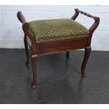 Mahogany piano stool, 60 x 60cm