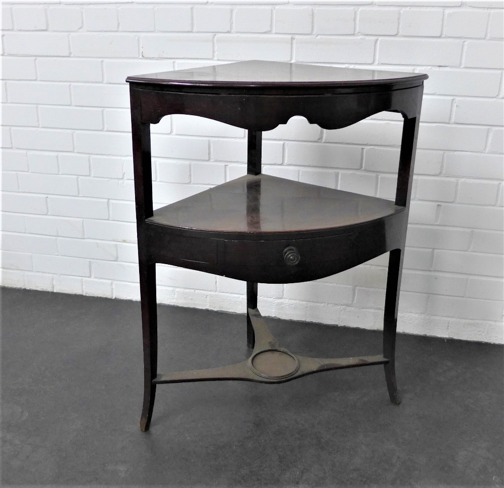 19th century mahogany corner wash stand, 86 x 64cm