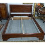 Willis & Gambier mahogany sleigh style double bed, 216 x 164cm