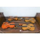 Four violins and two bows (af) (4)