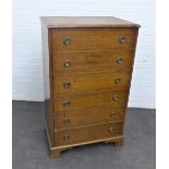 Early 20th century oak chest with six drawers, 112 x 68cm