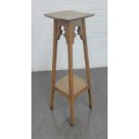 Early 20th century oak plant stand, 92 x 30