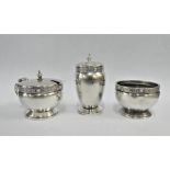 George VI silver three piece condiment set, Birmingham 1947 (3)