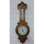 Oak wall barometer, 64cm