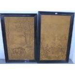 Set of four framed tapestries, various sizes, largest 61 x 103cm, (4)