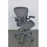 Herman Miller Aeron swivel desk chair, 105 x 66cm