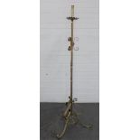 Brass standard lamp, 163cm