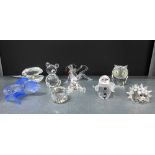 Collection of Swarovski crystals to include a Snowman, Jester, Clown, Teddy Bear, Hedgehog and a