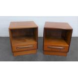 Pair of G Plan Fresco teak bedside cabinets, 52 x 46cm (2)