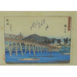 Utagawa Hiroshige (1797 - 1858) woodblock print from the series, Fifty Three Stations of the