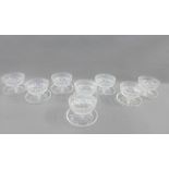 Set of six cut glass sundae dishes, (6)